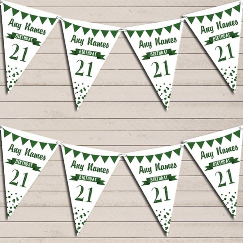 Any Age Birthday 18th 21st 30th 40th 50th 60th Dark Green Birthday Bunting – The Card Zoo
