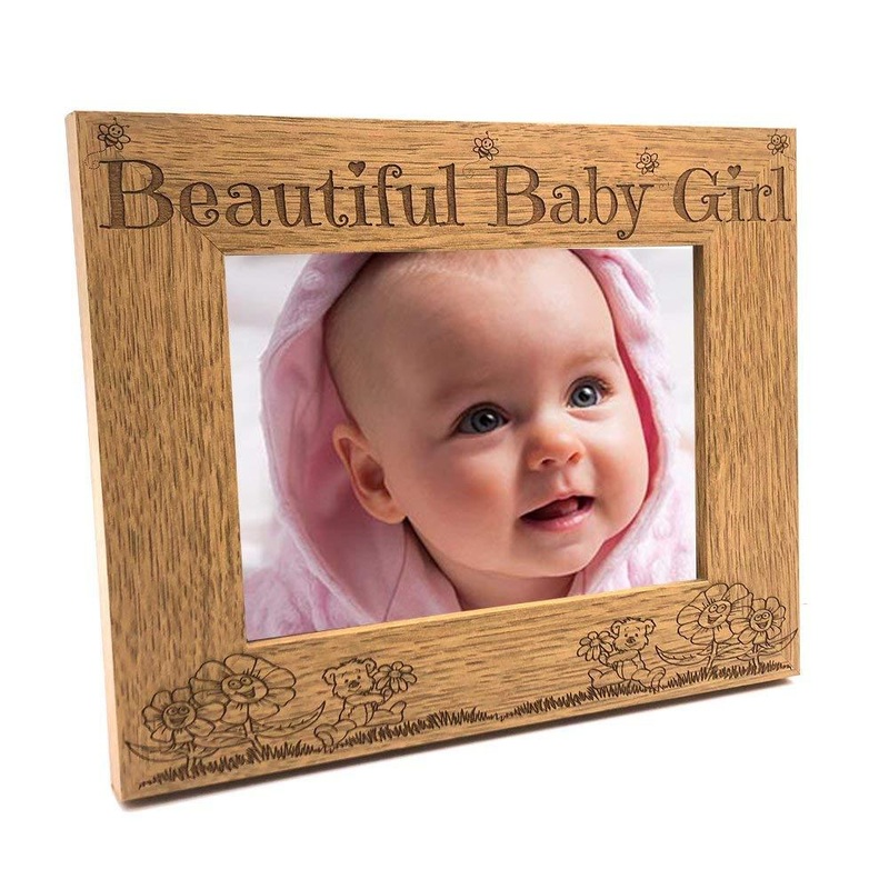 Beautiful Baby Girl Wooden Photo Frame Gift