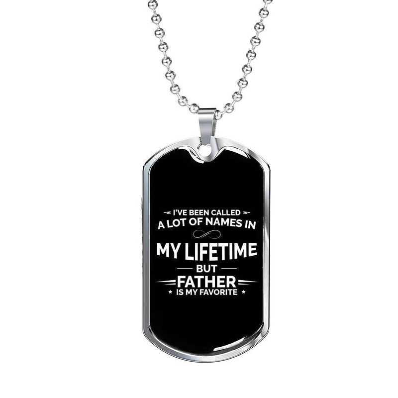 Dad Dog Tag Custom Picture FatherS Day, Father Is My Favorite Dog Tag Necklace For Dad