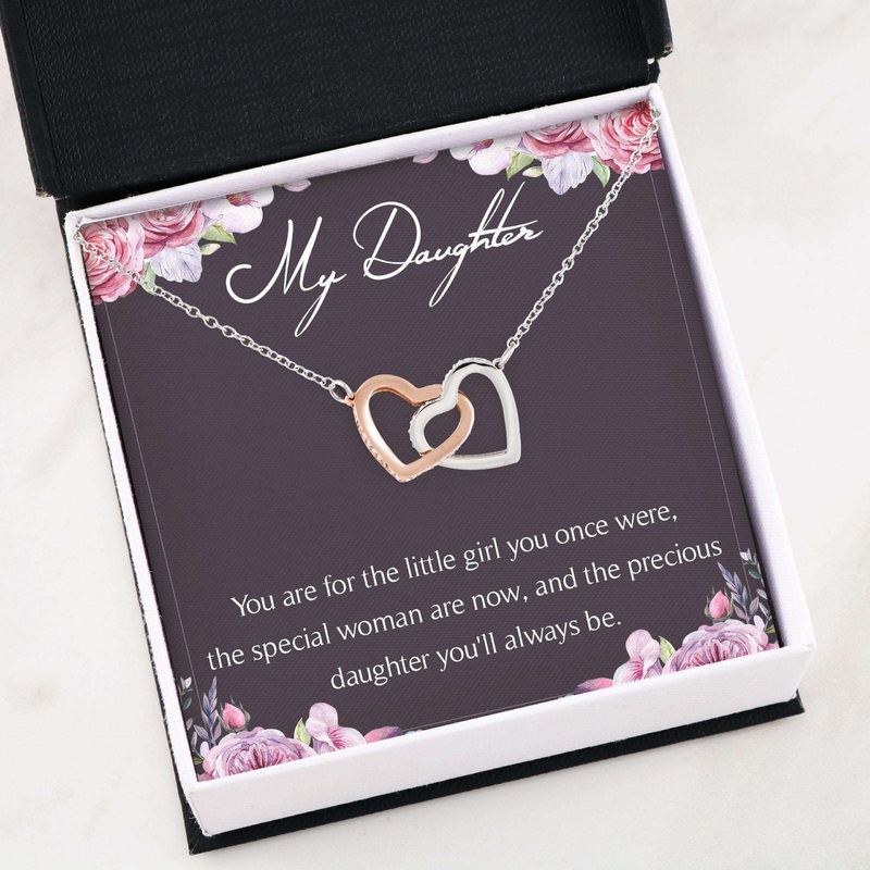 Daughter Necklace, Interlocking Hearts Necklace  My Daughter Necklace Gifts