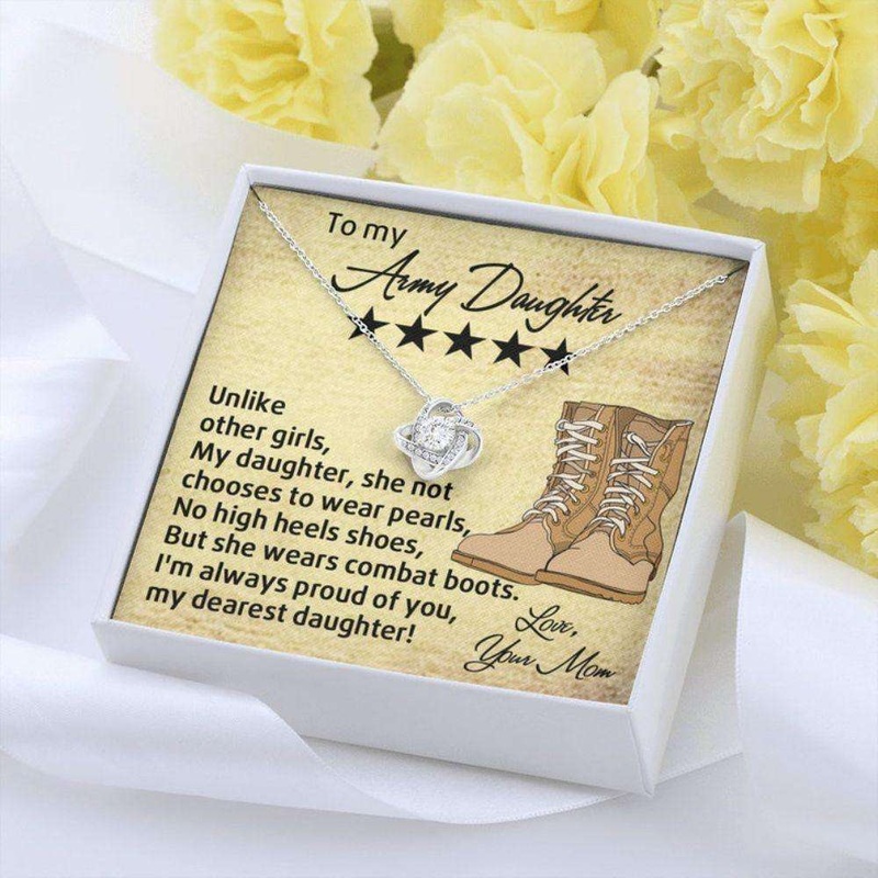 Daughter Necklace, To My Army Daughter Necklace, Gift For Military Daughter, Daughter Gift, Independence Day Gift From Mom