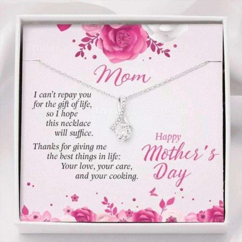 Mom Necklace, Thanks For Giving Me The Best Things In Life Gift For Mom Alluring Beauty Necklace