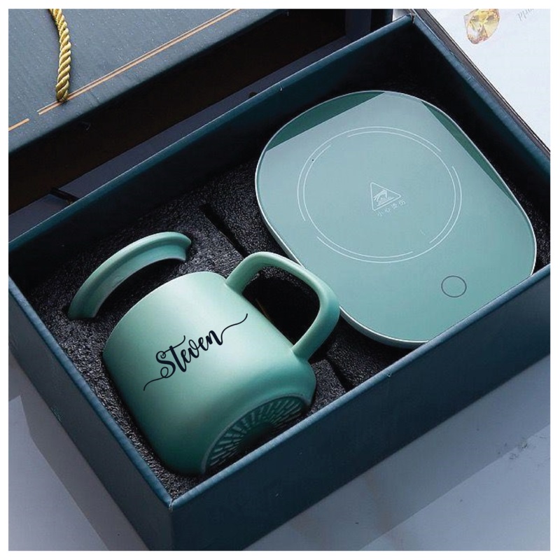 Personalised Mug with Lid & Spoon and Warmer Pad (Nationwide Delivery)