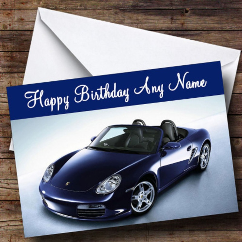 Porsche Boxter Blue Personalised Birthday Card – The Card Zoo
