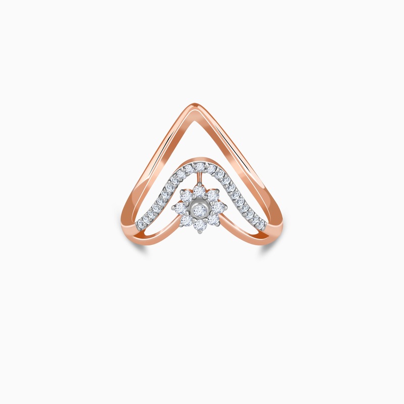 Rose Gold Aurora Bloom Vanki Diamond Ring