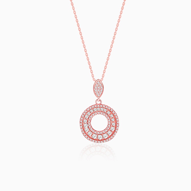 Rose Gold Classic Pendant with Link Chain