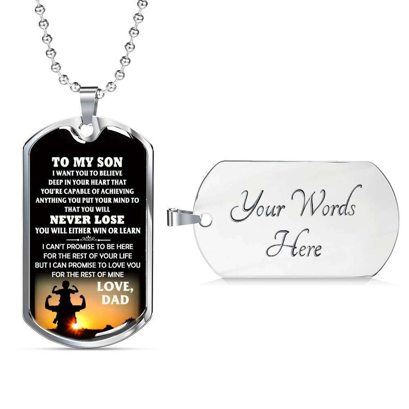 Son Dog Tag, Custom Picture Gift For Son Birthday, Dog Tags For Son, Engraved Dog Tag For Son, Father And Son Dog Tag-43