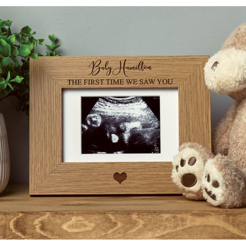 The first time we saw you personalised Baby Scan Photo Frame