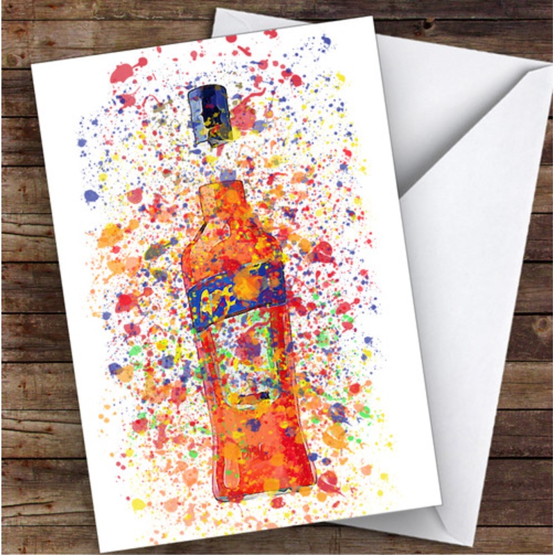 Watercolour Splatter Italian Spritz Bottle Personalised Birthday Card – The Card Zoo