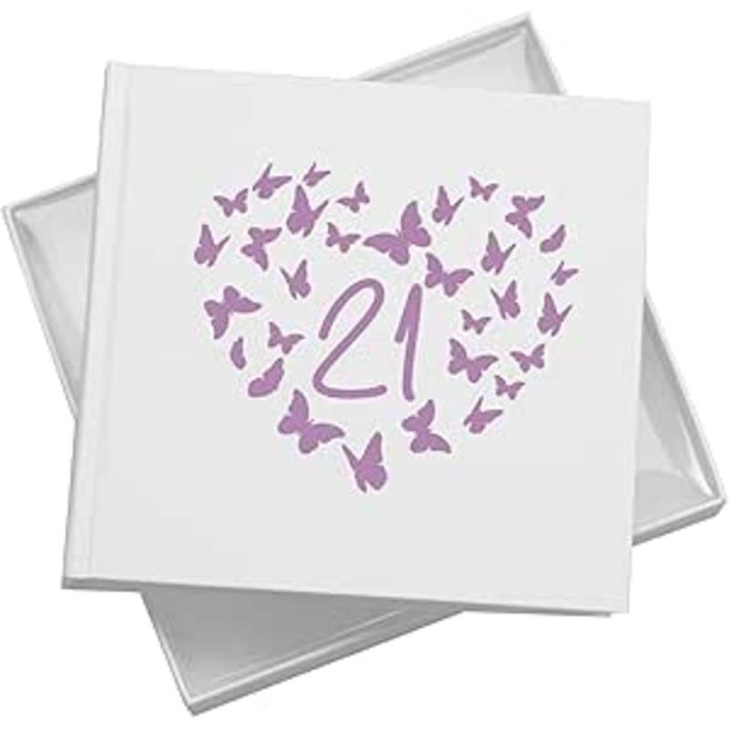 21st Birthday White Photo Album Gift With Butterflies 50 x 6×4 Photos Pack of 5 Wholesale Trade