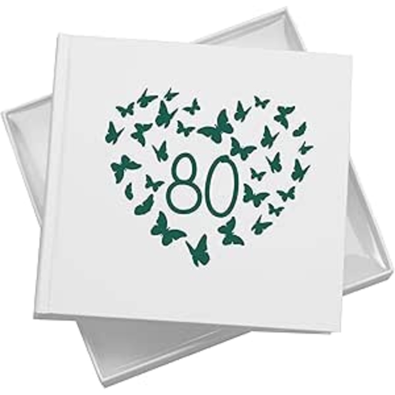 80th Birthday White Photo Album Gift With Butterflies 50 x 6×4 Photos Pack of 5 Wholesale Trade