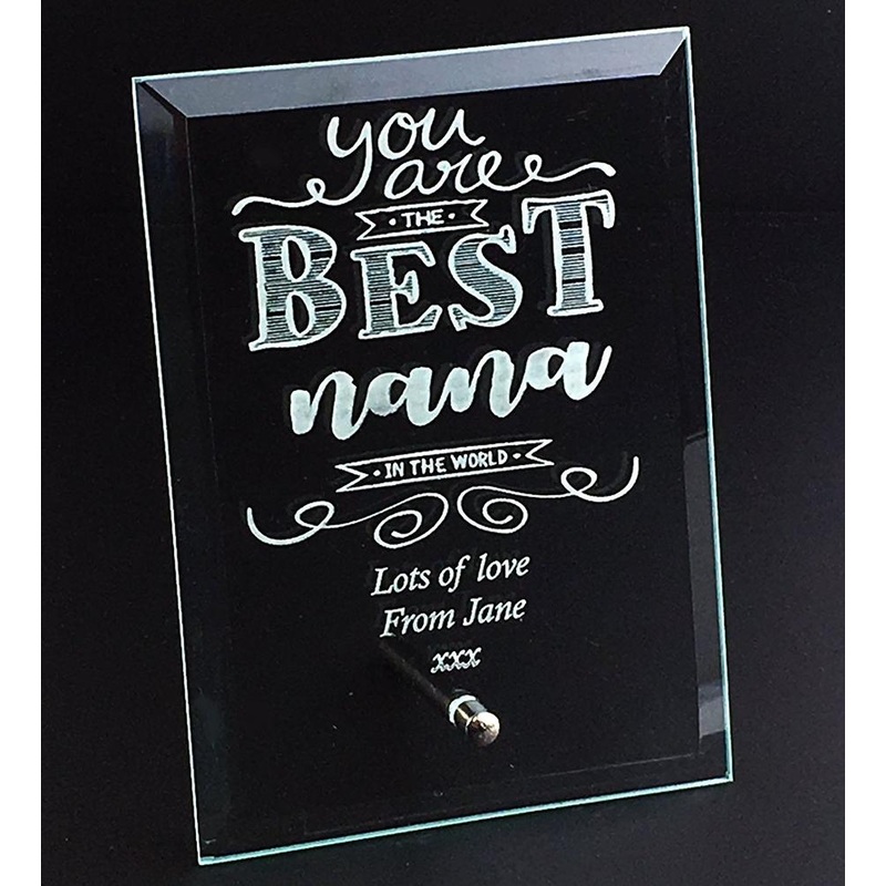 Best Nana In The World Personalised Engraved Glass Plaque