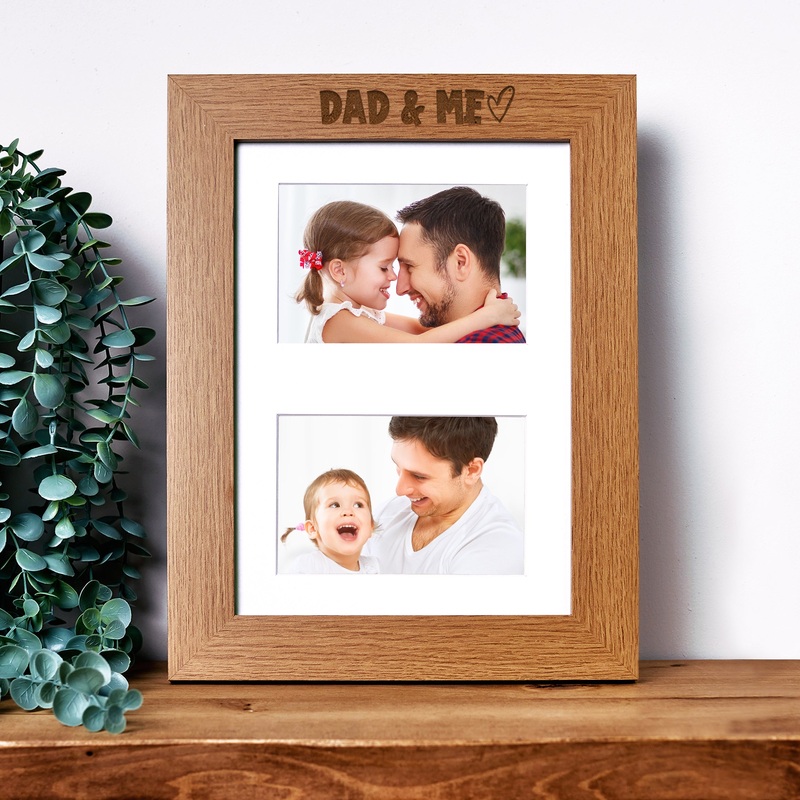 Dad and Me Photo Picture Frame Double 6×4 Inch Landscape