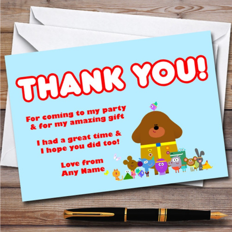 Hey Duggee Hey Children’s Kids Personalised Birthday Party Thank You Cards – The Card Zoo