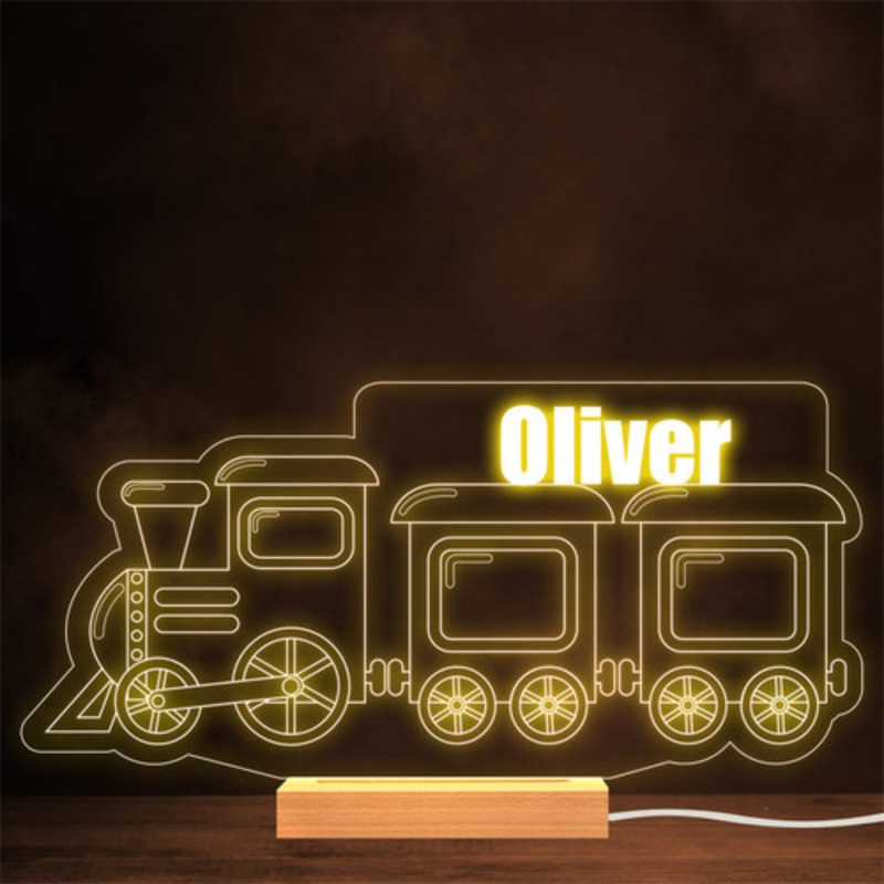 Kids Train Personalised Gift Lamp Night Light – The Card Zoo