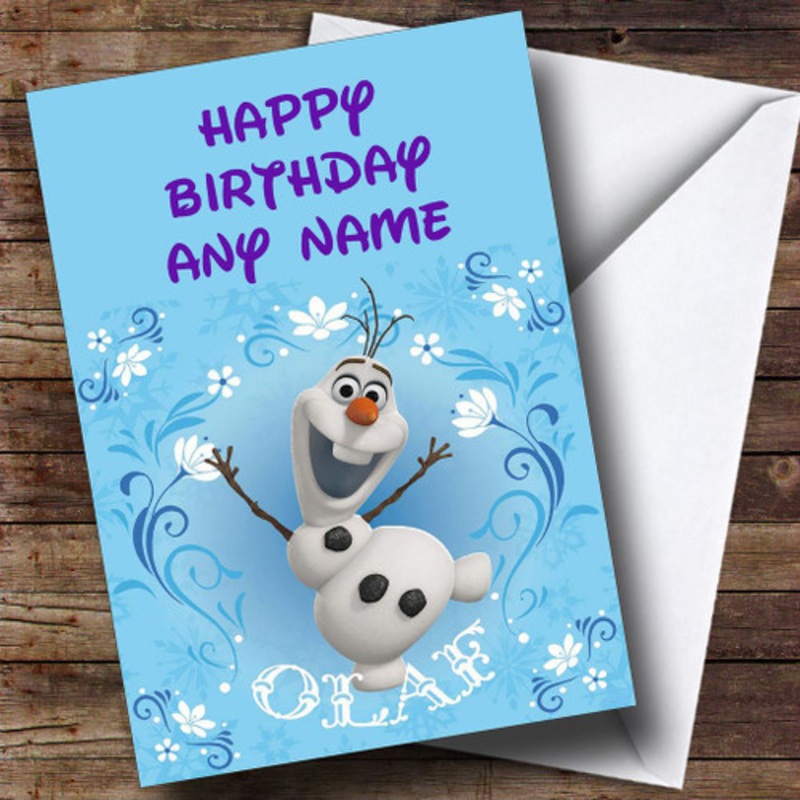 Olaf The Snowman Frozen Personalised Birthday Card – The Card Zoo