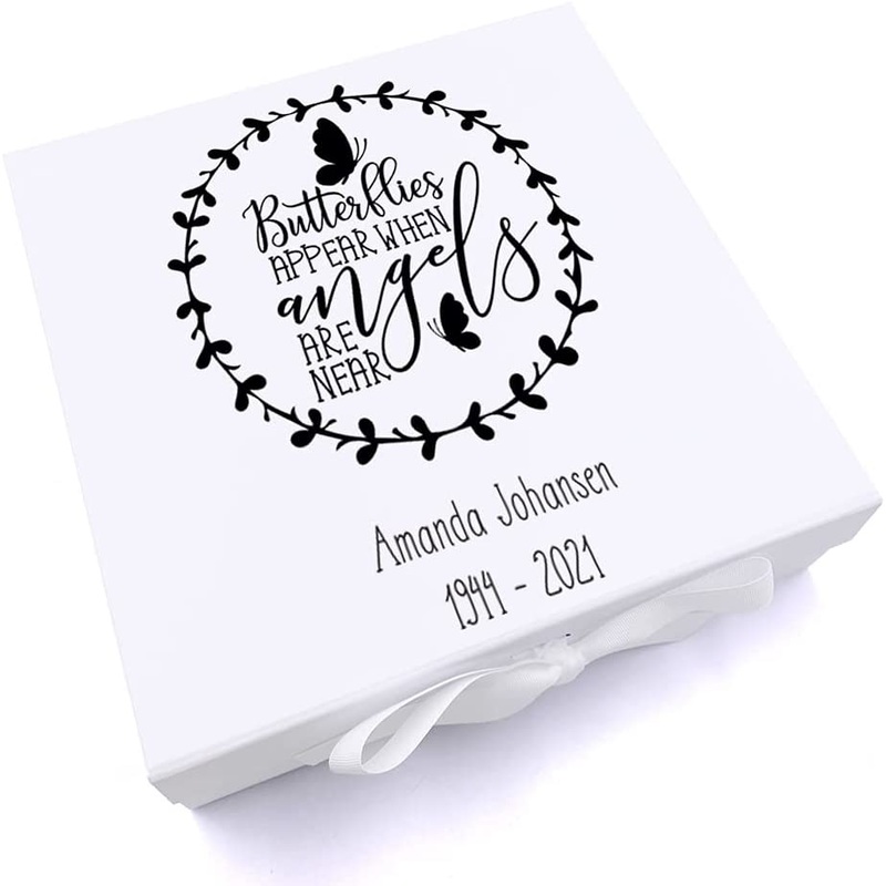Personalised Butterflies Appear When Angels Are Near Remembrance Keepsake Memory Box Gift