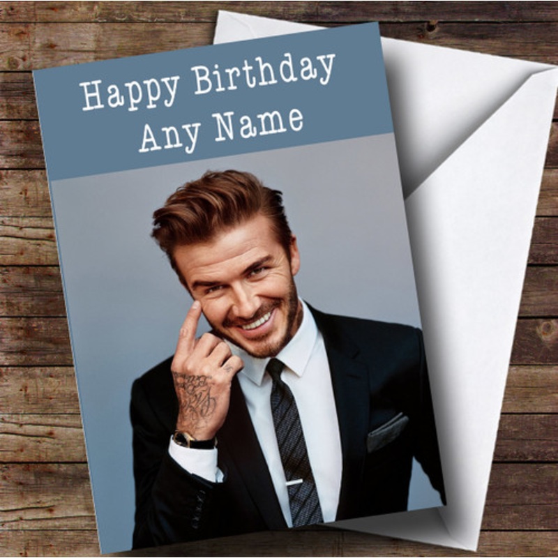 Personalised David Beckham Blue Celebrity Birthday Card – The Card Zoo