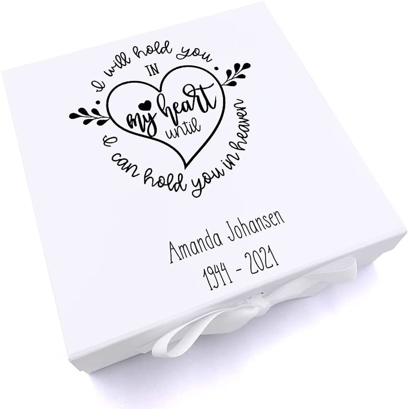 Personalised I will hold you in my heart Memorial Remembrance Keepsake Memory Box Gift