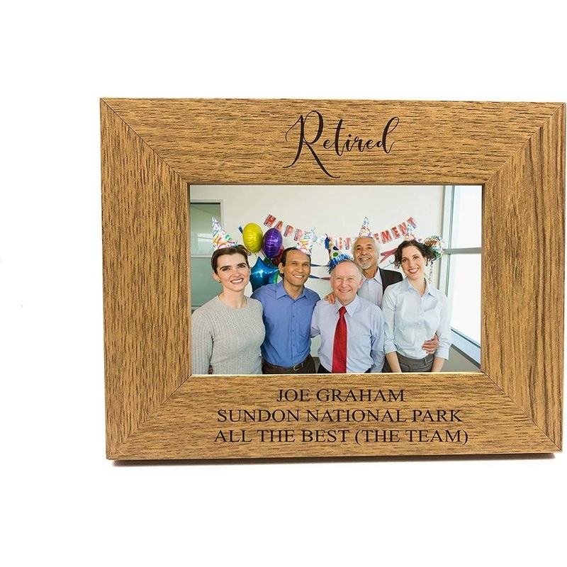 Personalised Retirement Gift Wooden finish Photo Frame