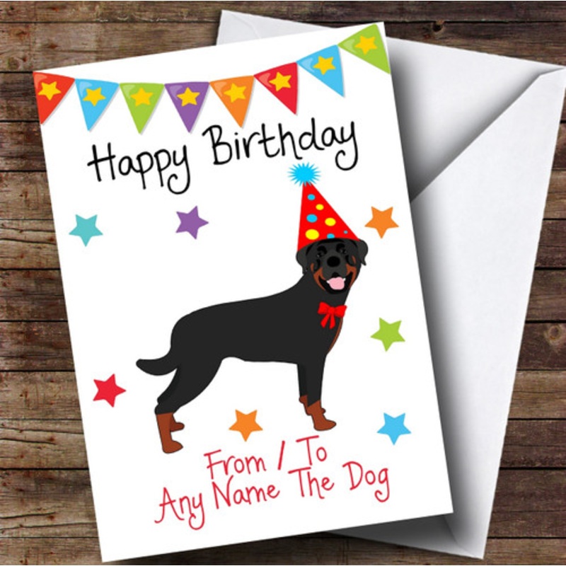 To From Pet Dog Rottweiler Personalised Birthday Card – The Card Zoo