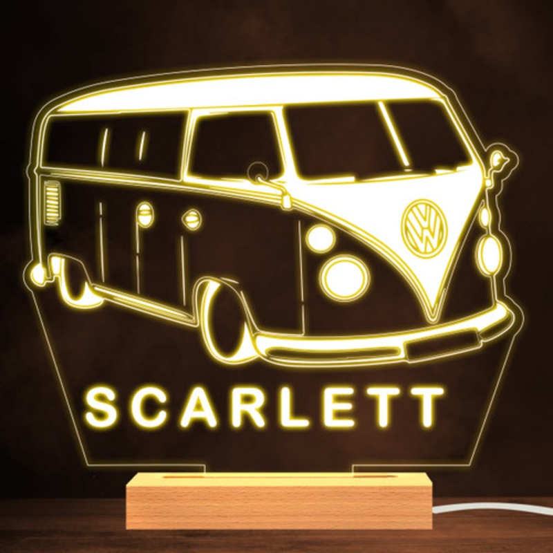 Vw Classic Retro Camper Van Motor Fan Personalised Gift Warm White Night Light – The Card Zoo