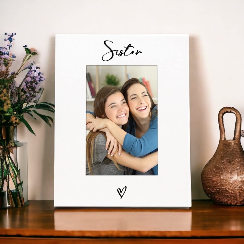 White 6×4 Portrait Picture Photo Frame Sister Heart
