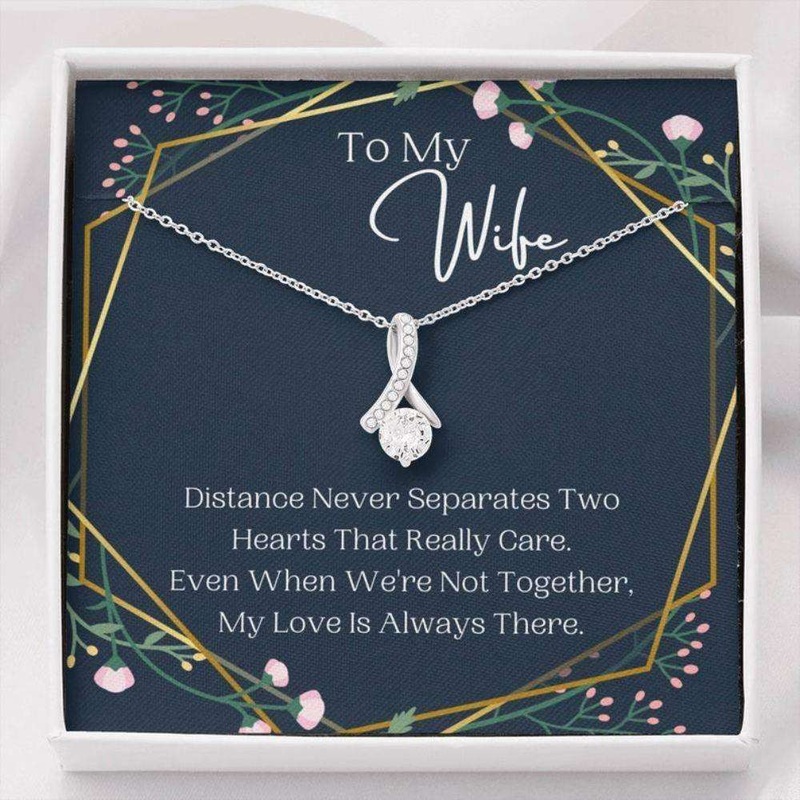Wife Necklace, To My Wife Necklace, Distance Never Separates, Birthday Anniversary Gift For Wife