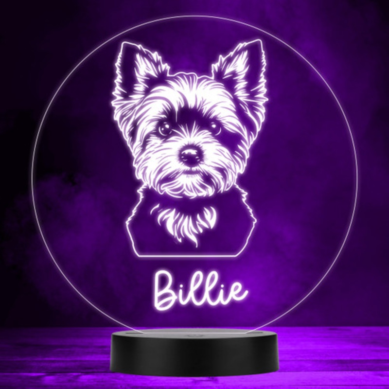 Yorkshire Terrier Dog Pet Multicolour Personalised Gift LED Lamp Night Light – The Card Zoo