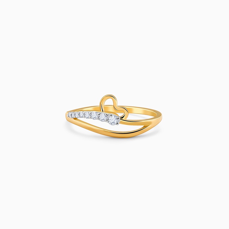 Gold Charming Heart Lab Grown Diamond Ring