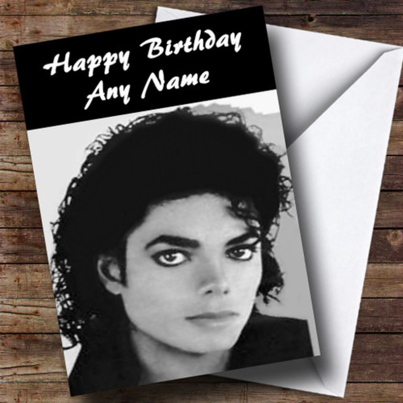 Michael Jackson Black and White Personalised Birthday Card – The Card Zoo