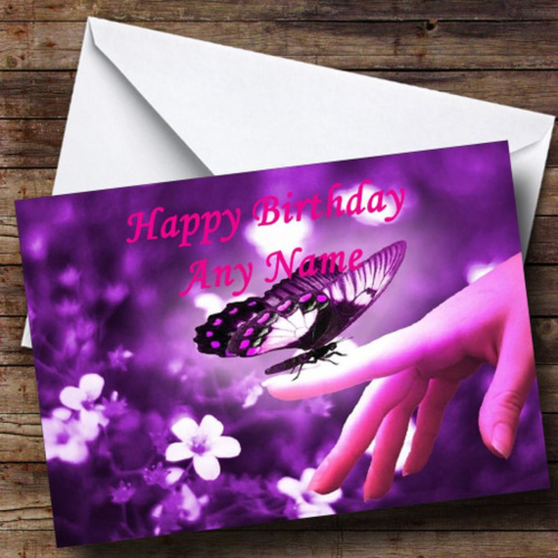 Purple Butterfly Personalised Birthday Card – The Card Zoo