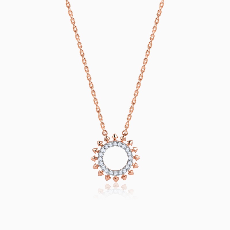 Rose Gold Circle of Grace Diamond Necklace