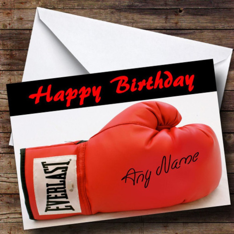 Signed Boxing Glove Personalised Birthday Card – The Card Zoo