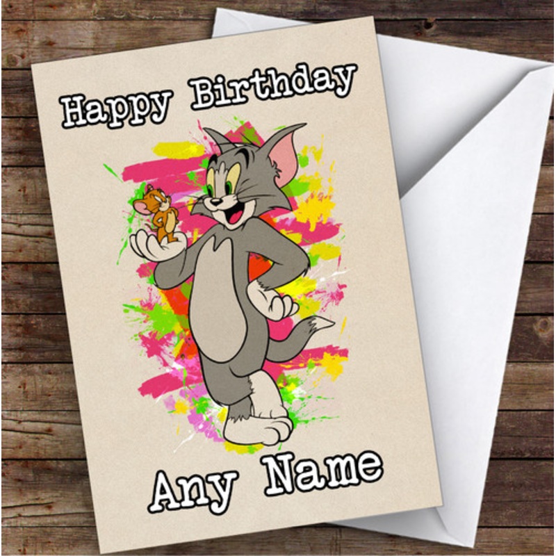 Tom And Jerry Vintage Children’s Kids Personalised Birthday Card – The Card Zoo