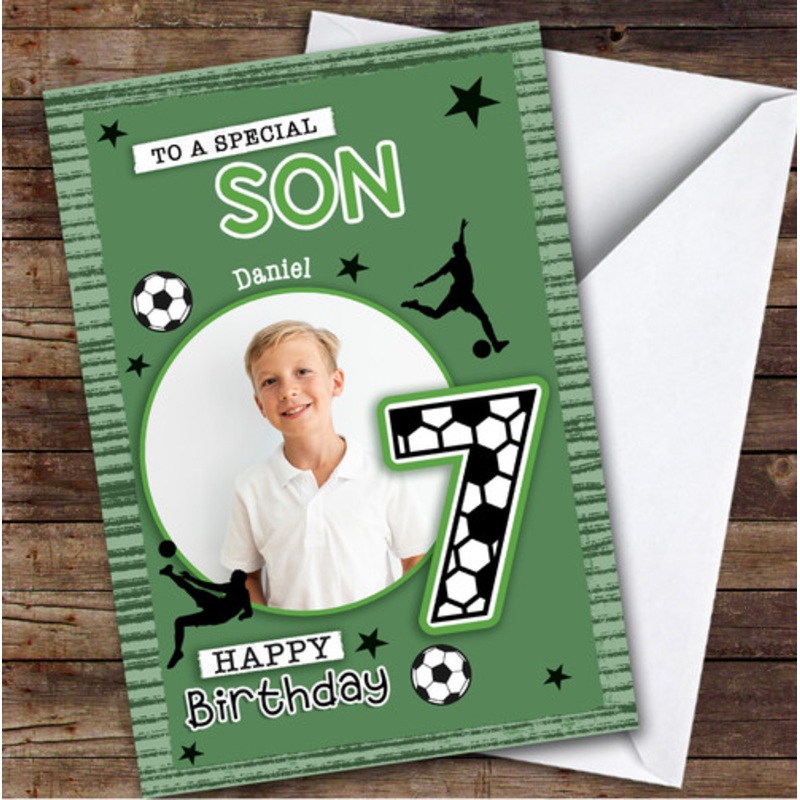 7th Son Football Photo Boys Custom Personalised Birthday Card – The Card Zoo