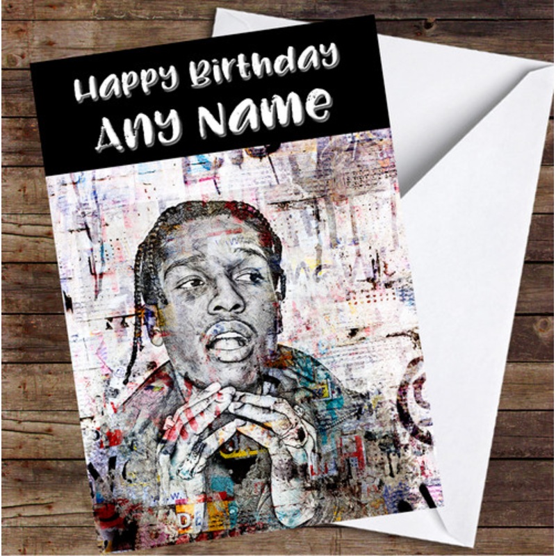 Asap Rocky Graffiti Fade Splatter Personalised Birthday Card – The Card Zoo
