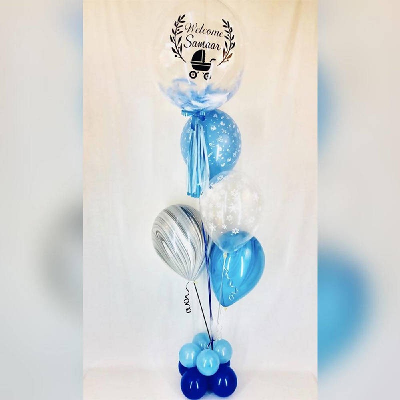 Bubble Bouquet With Feathers For Newborn