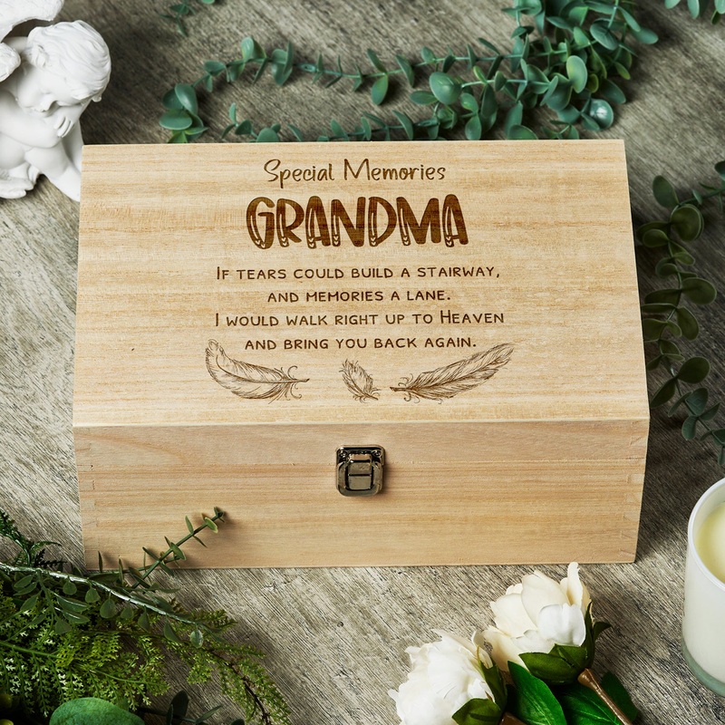 Grandma Remembrance Large Wooden Memory Keepsake Box Gift