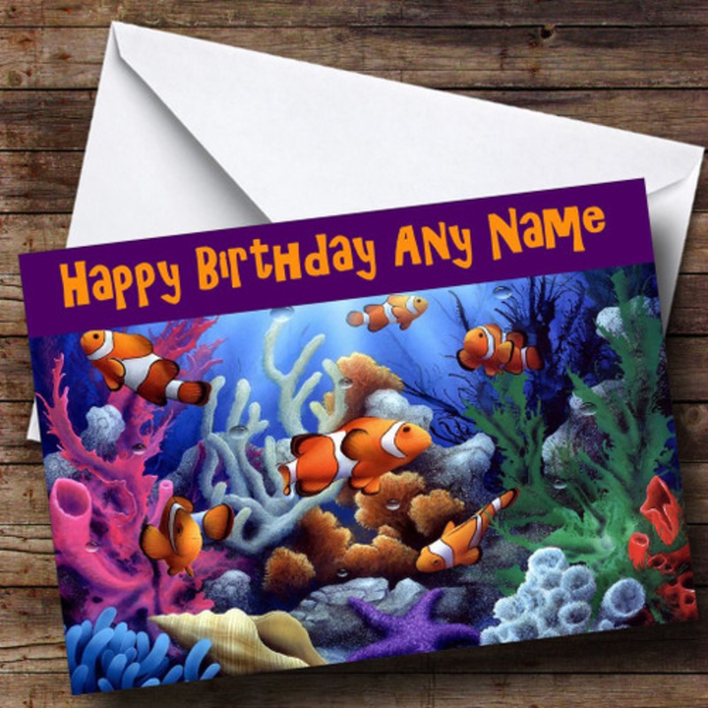 (Nemo) Clownfish Underwater Scene Personalised Birthday Card – The Card Zoo
