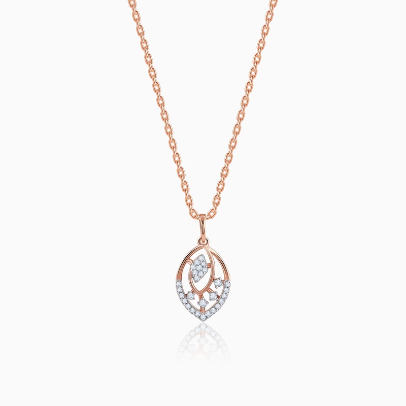 Rose Gold Feuille Diamond Pendant