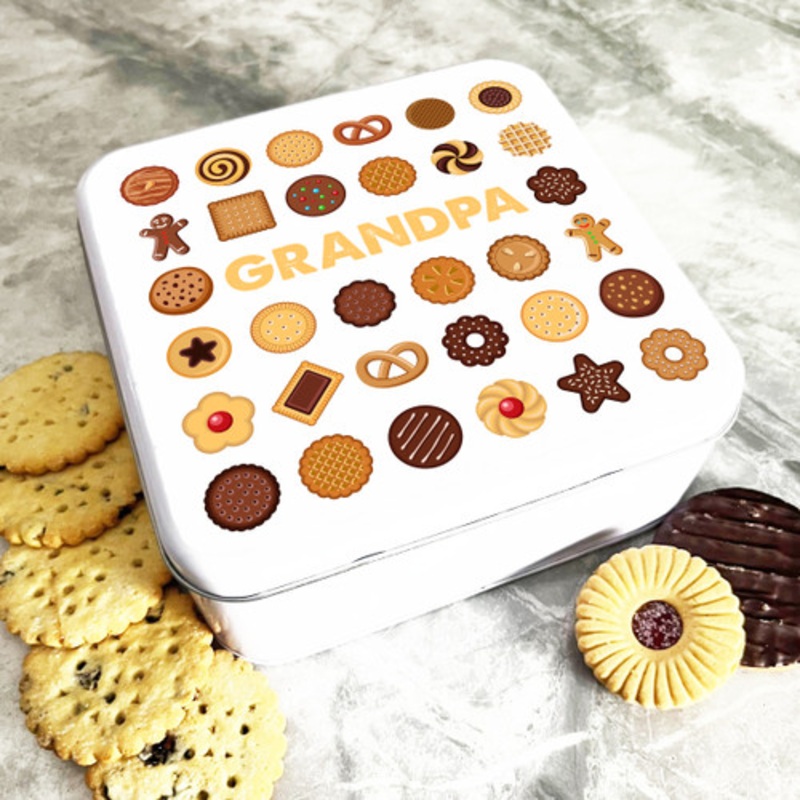 Square Cookies Assortment Grandpa Personalised Biscuit Tin – The Card Zoo