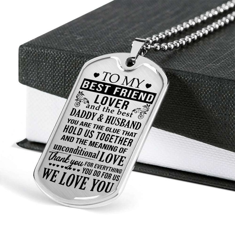 Best Friend Dog Tag, Custom Picture Thank For Everything Dog Tag Military Chain Necklace For Bff