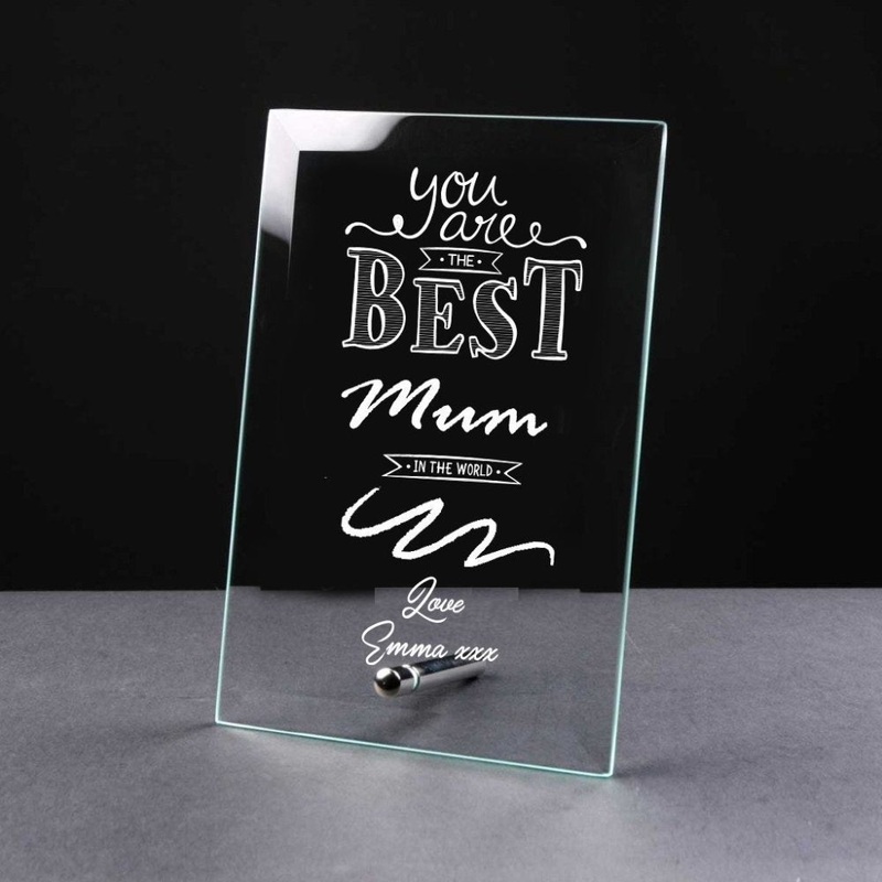 Best Mum Gift Sentiment Personalised Engraved Glass Plaque