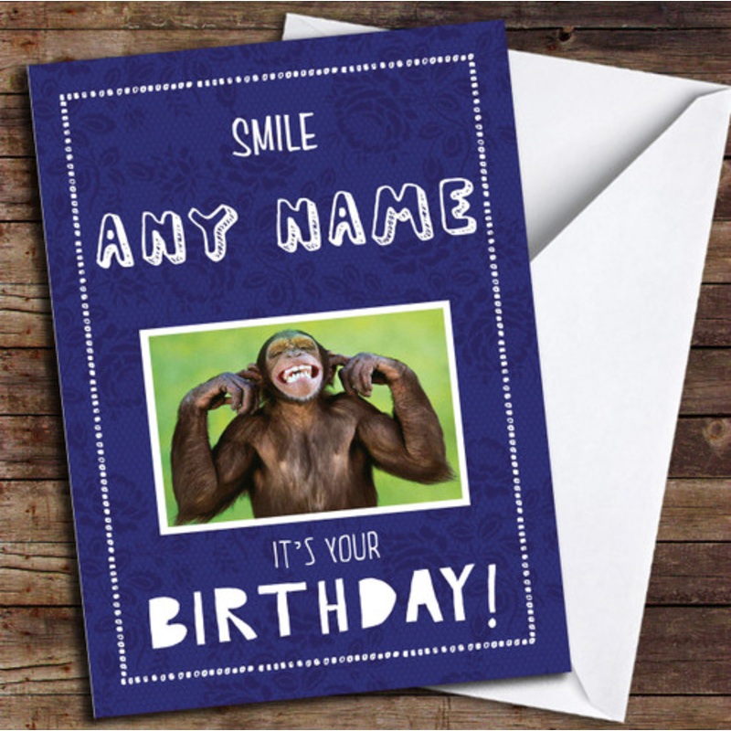 Funny Cheeky Monkey Personalised Birthday Card – The Card Zoo