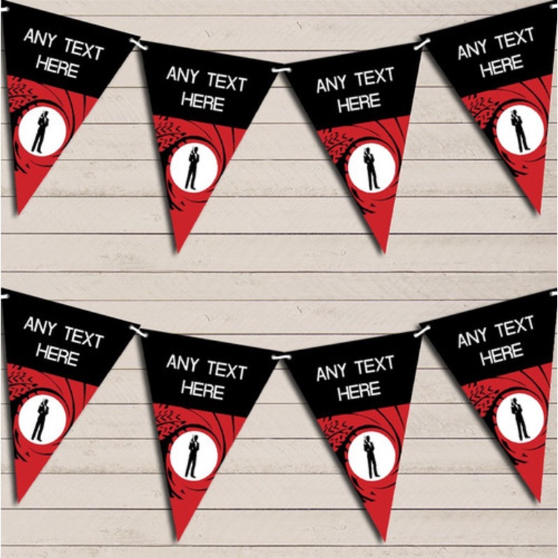James Bond Red Black Birthday Bunting Garland Party Banner – The Card Zoo