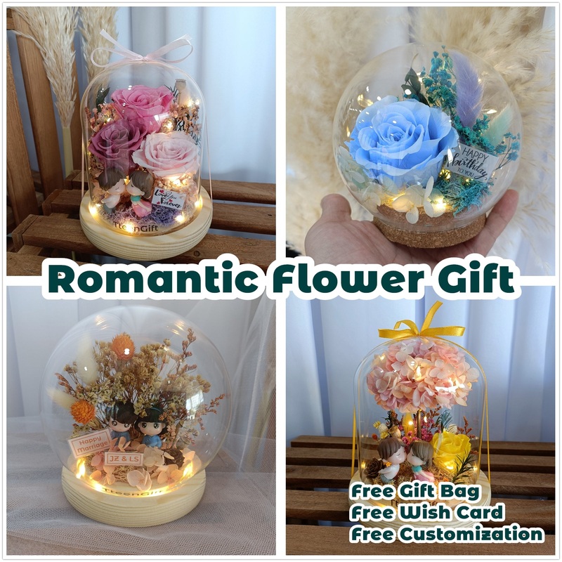Preserved Flower Couple Romantic Anniversary Birthday Valentine Gift
