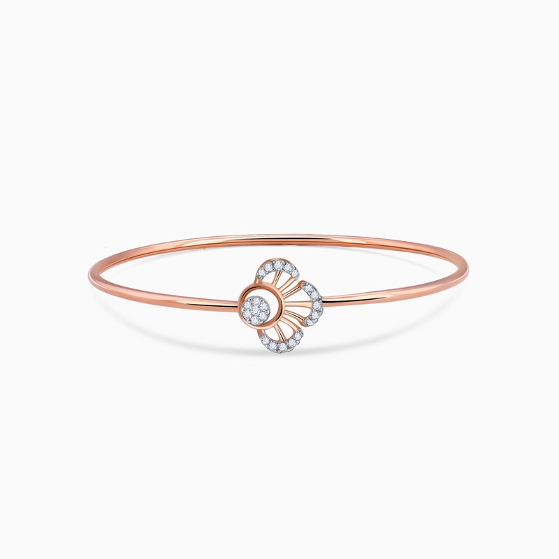 Rose Gold Alhambra Lab Grown Diamond Bangle