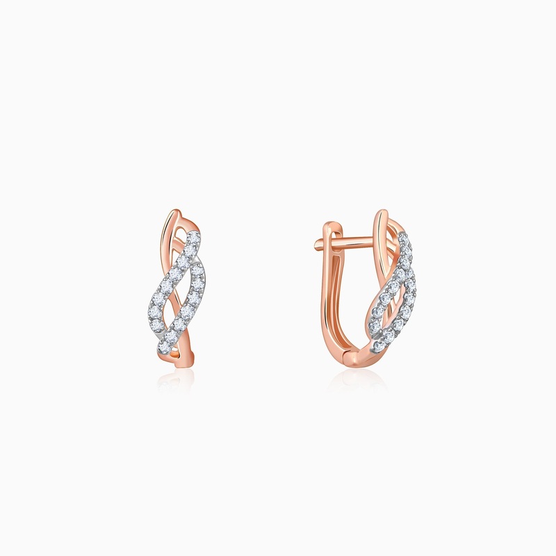 Rose Gold Delicate Petals Lab Grown Diamond Earrings