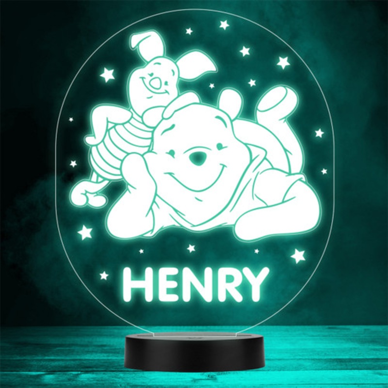 Winnie-the-Pooh With Piglet and Stars LED Personalised Gift Night Light – The Card Zoo